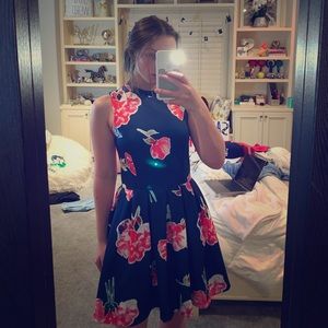 Superdry Floral Print Scuba Skater Dress